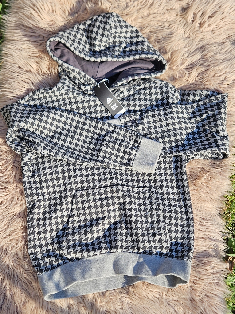 IVY PARK Black & Gray Houndstooth Hoodie NWT